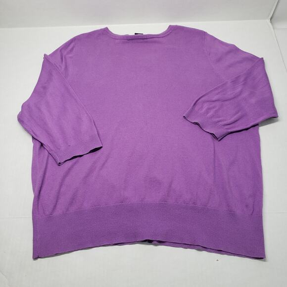 Lane Bryant Cardigan Sweater Womens 18/20 Pastel Purple 3/4 Sleeve Button-Up - Picture 11 of 16